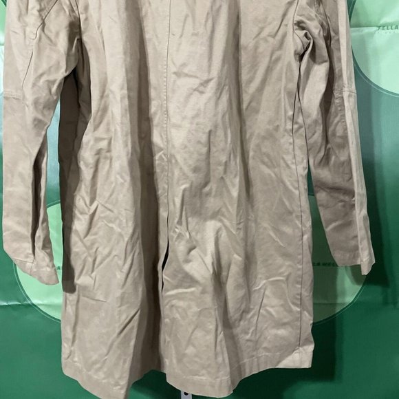 DKNY Women's mid-thigh/knee length button front TRENCH COAT in TAUPE sz MED-GUC - Picture 9 of 10